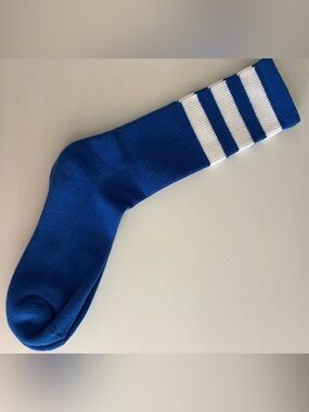American Apparel Blue & White Striped Knee High Crew Socks